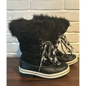 GH Bass Juno Black Faux Fur Lined Winter Boots Women's Size 6M Waterproof Size 6